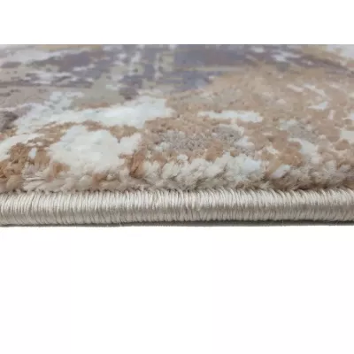 Obdélníkový koberec 140x190 cm STEFANO abstraktní - béžový / zlatý