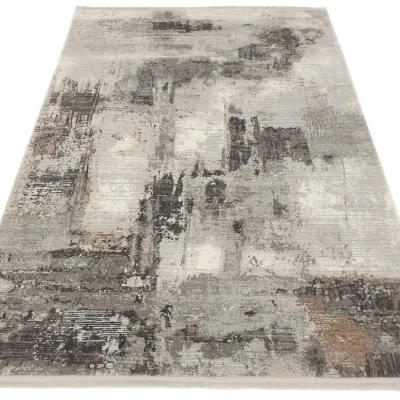 Obdélníkový koberec 120x170 cm STEFANO abstraktní - béžový / zlatý