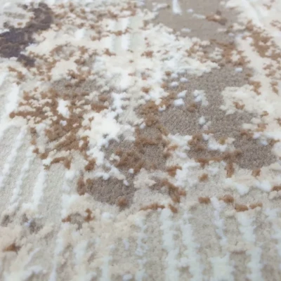 Kulatý koberec 100 cm STEFANO - béžový / zlatý