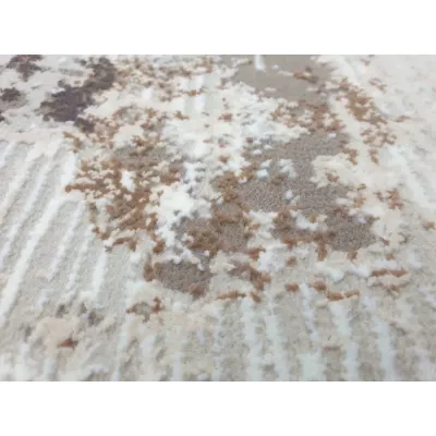 Kulatý koberec 100 cm STEFANO - béžový / zlatý