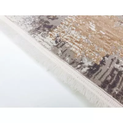 Kulatý koberec 100 cm STEFANO - béžový / zlatý