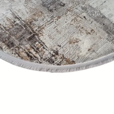 Kulatý koberec 100 cm STEFANO - béžový / zlatý