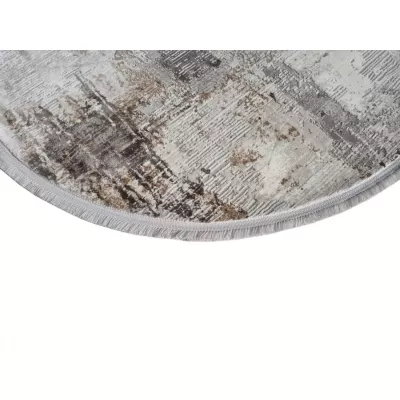 Kulatý koberec 100 cm STEFANO - béžový / zlatý