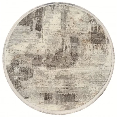 Kulatý koberec 100 cm STEFANO - béžový / zlatý