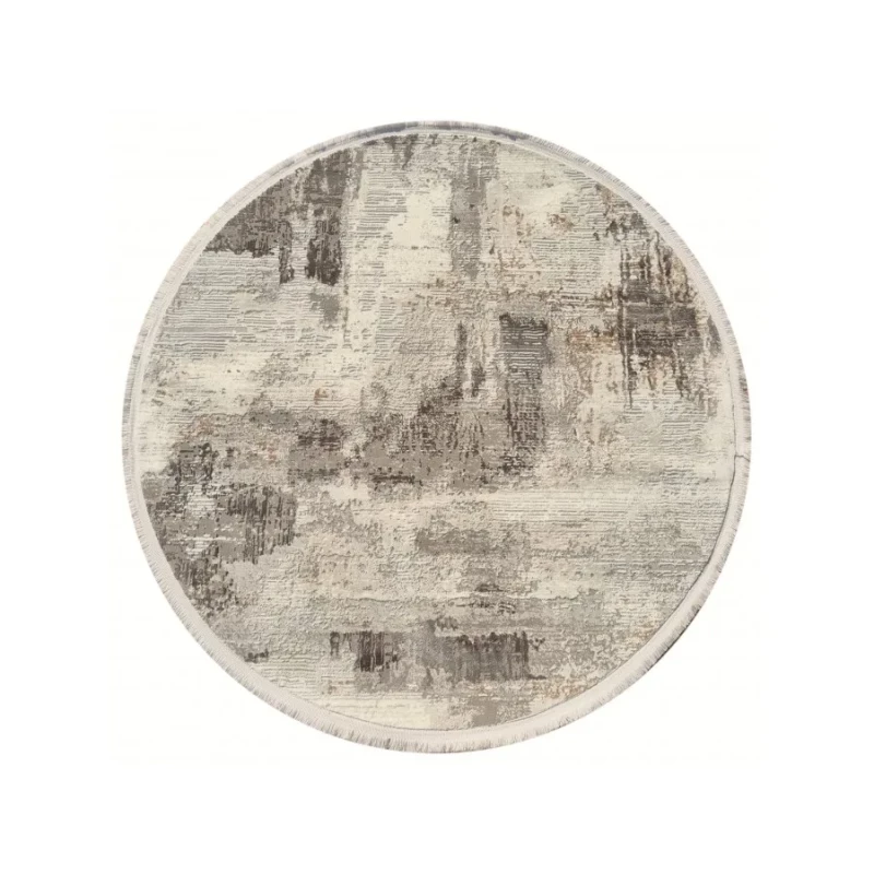 Kulatý koberec 100 cm STEFANO - béžový / zlatý