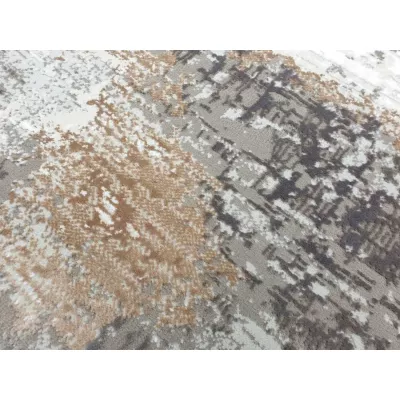 Kulatý koberec 100 cm STEFANO - béžový / zlatý