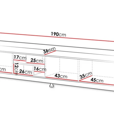 Široký TV stolek ILOFA - dub cremona / černý