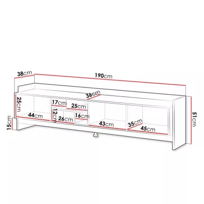 Široký TV stolek ILOFA - dub cremona / černý