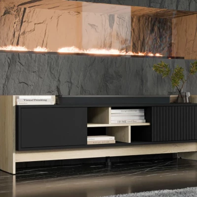 TV stolek ILOFA - dub cremona / černý