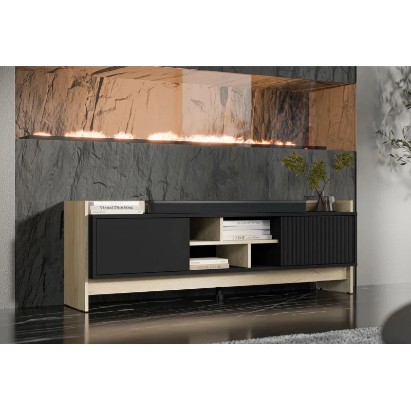 TV stolek ILOFA - dub cremona / černý