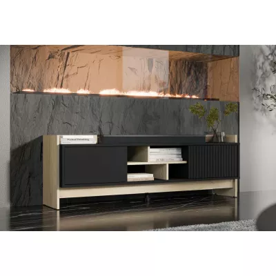 TV stolek ILOFA - dub cremona / černý