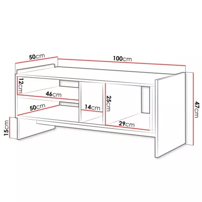 Konferenční stolek ILOFA - dub cremona / černý