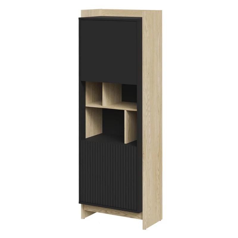 Vysoký regál ILOFA - dub cremona / černý