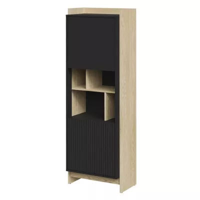 Vysoký regál ILOFA - dub cremona / černý