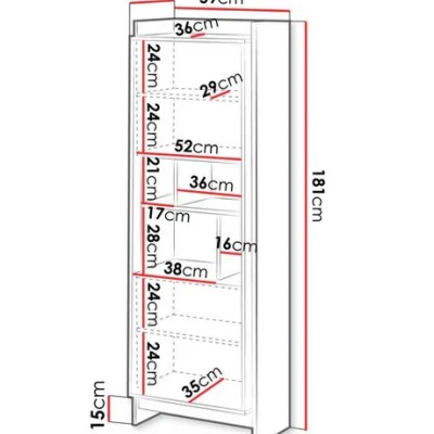 Vysoký regál ILOFA - dub cremona / černý