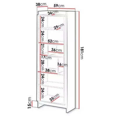 Vysoký regál ILOFA - dub cremona / černý