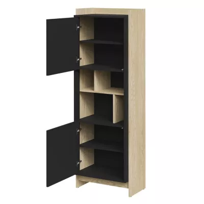 Vysoký regál ILOFA - dub cremona / černý