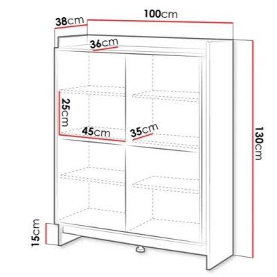 Komoda s dvířky ILOFA - dub cremona / černá