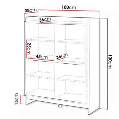 Komoda s dvířky ILOFA - dub cremona / černá
