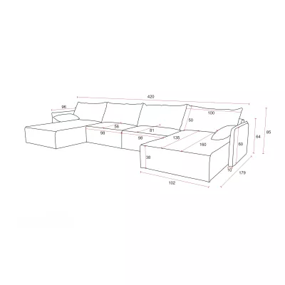 Sedací souprava do U LUIZA 3 - zelená