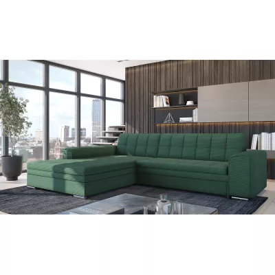 Rozkládací rohová sedací souprava SANGITA 2 - zelená, levý roh