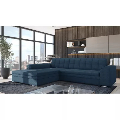 Rozkládací rohová sedací souprava SANGITA 2 - modrá, levý roh