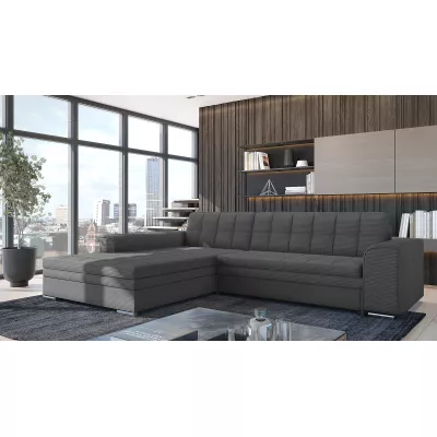 Rozkládací rohová sedací souprava SANGITA 2 - šedá, levý roh