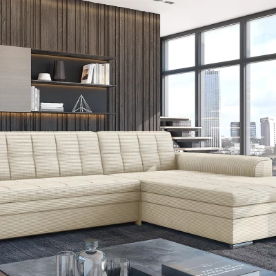 Rozkládací rohová sedací souprava SANGITA 2 - béžová, pravý roh