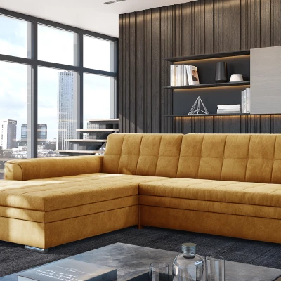 Rozkládací sedací souprava SANGITA 3 - žlutá, levý roh