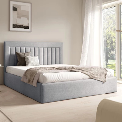 Čalouněná manželská postel 160x200 TAISA 1 - světle šedá