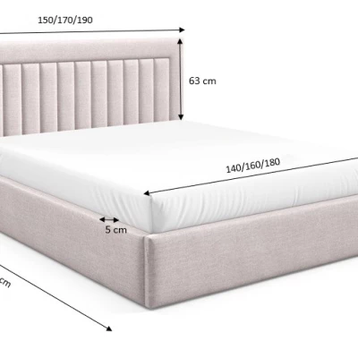 Čalouněná manželská postel 160x200 TAISA 1 - zelená