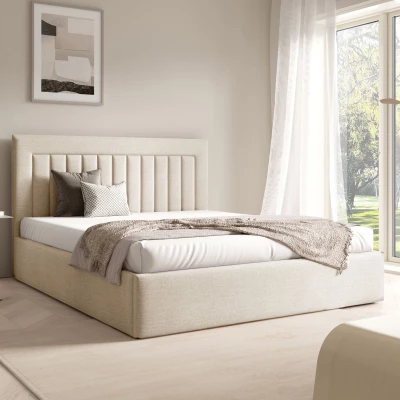 Čalouněná manželská postel 160x200 TAISA 1 - krémová