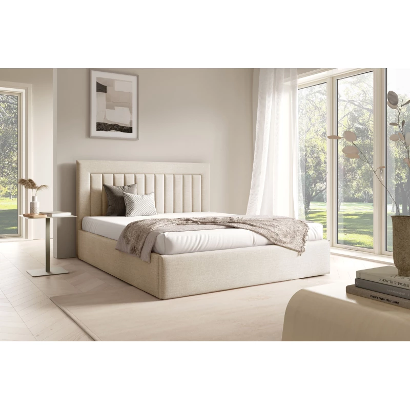 Čalouněná manželská postel 160x200 TAISA 1 - krémová