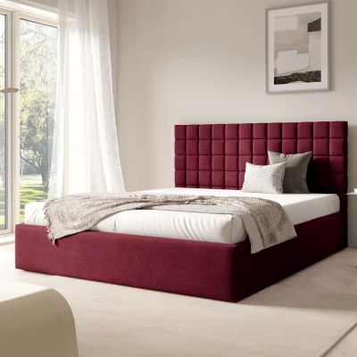 Manželská postel 140x200 TAISA 3 - bordová