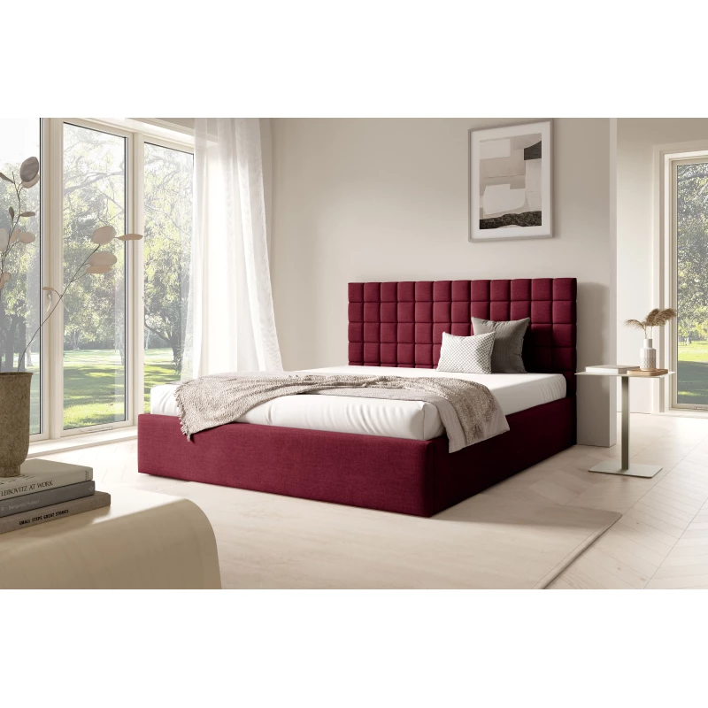 Manželská postel 140x200 TAISA 3 - bordová