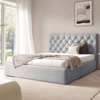 Manželská postel s roštem 180x200 TAISA 4 - světle šedá