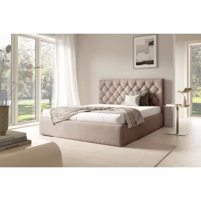Manželská postel s roštem 160x200 TAISA 4 - béžová