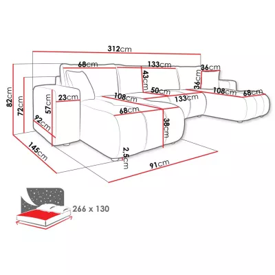 Rozkládací sedačka do U ANFIR - světlá šedá