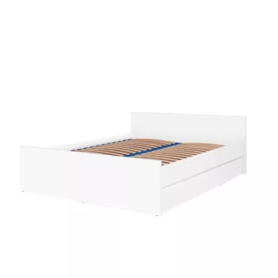 Manželská postel s roštem 140x200 LIONU - bílá