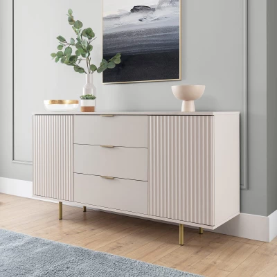 Široká komoda STELLA - kašmír / zlatá