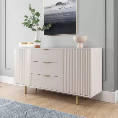 Široká komoda STELLA - kašmír / zlatá