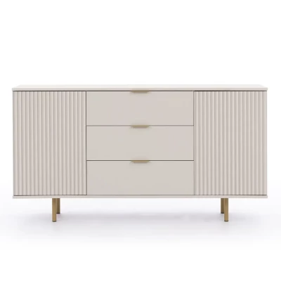 Široká komoda STELLA - kašmír / zlatá