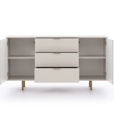 Široká komoda STELLA - černá / zlatá