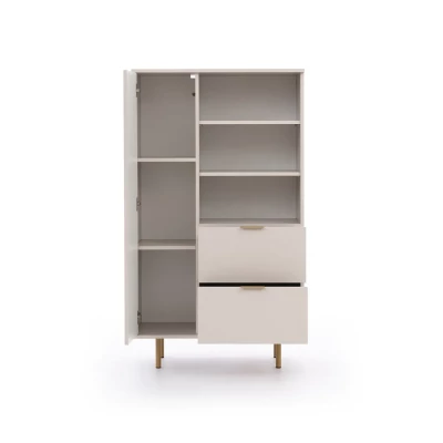 Regál se šuplíky STELLA - černý / zlatý