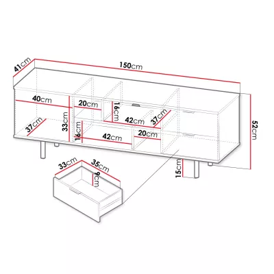 Televizní stolek STELLA - kašmír / zlatý