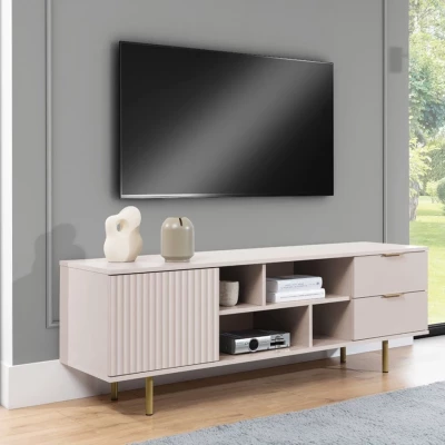 Televizní stolek STELLA - kašmír / zlatý