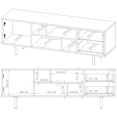 Televizní stolek STELLA - kašmír / zlatý