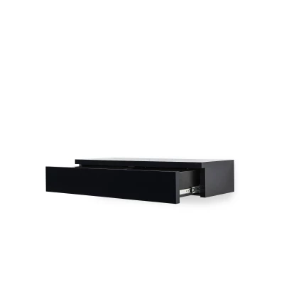 Závěsný toaletní stolek LILLIEN - černý / černý lesk