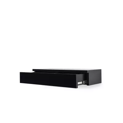 Závěsný toaletní stolek LILLIEN - černý / černý lesk