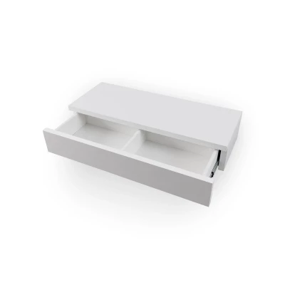 Závěsný toaletní stolek LILLIEN - bílý / bílý lesk